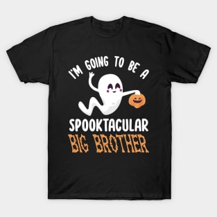 Ghost Fly Pumpkin I'm Going To Be A Spooktacular Big Brother T-Shirt